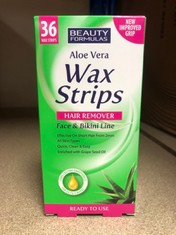 X48 ALOE VERA WAX STRIPS: LOCATION - RACK A