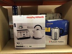 QUANTITY OF KITCHEN & APPLIANCES ITEMS TO INCLUDE MORPHY RICHARDS VENTURE WHITE PYRAMID KETTLE - 1.5L - 3KW RAPID BOIL - 100134: LOCATION - RACK A