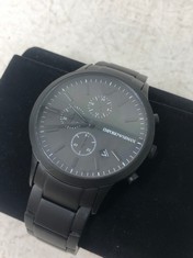 EMPORIO ARMANI BLACK WATCH STAINLESS STEEL STRAP : LOCATION - RACK A