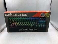 STEELSERIES APEX PRO TKL HYPERMAGNETIC WIRELESS GAMING KEYBOARD - WORLD'S FASTEST KEYBOARD - ADJUSTABLE ACTUATION - ESPORTS TKL - OLED SCREEN - PBT KEYCAPS - USB-C - 2023 EDITION GERMAN QWERTZ LAYOUT