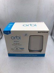 NETGEAR ORBI TRI-BAND WIFI 6 ROUTER (RBR860S), COVERAGE UP TO 2,700 SQ. FT., 100 DEVICES, 10 GIG INTERNET PORT, FREE ARMOR SECURITY, EXPANDABLE TO CREATE A MESH SYSTEM, AX6000 802.11 AX (UP TO 6GBPS)