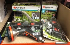 QUANTITY OF OUTDOOR & GARDEN ITEMS TO INCLUDE GARDENA TWIN-TAP CONNECTOR: CONNECTS TWO DEVICES TO THE TAP, CAN BE USED WITH GARDENA WATER COMPUTERS AND TIMERS, WATER FLOW CAN BE REGULATED OR SWITCHED