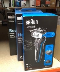 QUANTITY OF HEALTH & BEAUTY ITEMS TO INCLUDE BRAUN SERIES 5 ELECTRIC SHAVER, WITH PRECISION TRIMMER ATTACHMENT FOR MOUSTACHE & SIDEBURNS TRIMMING, 100% WATERPROOF, 2 PIN BATHROOM PLUG, 50-B1200S, BLU