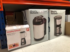 QUANTITY OF KITCHEN & APPLIANCES ITEMS TO INCLUDE MORPHY RICHARDS 1.6L SAUTÉ & SOUP MAKER, 4 SETTINGS, PAUSE FUNCTION, LED CONTROL PANEL, NON-STICK COATED JUG, DETACHABLE POWER CORD, STAINLESS STEEL,