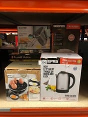 QUANTITY OF KITCHEN & APPLIANCES ITEMS TO INCLUDE SALTER ELECTRIC MULTI EGG COOKER - 6 EGG CAPACITY BOILER, GREAT FOR SOFT DIPPY, HARD & POACHED EGGS, INCLUDES MEASURING CUP, REMOVABLE EGG RACK AND 2