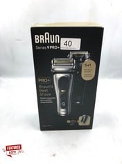 BRAUN SERIES 9 PRO+ ELECTRIC SHAVER FOR MEN, 5 PRO SHAVE ELEMENTS & PRECISION LONG HAIR PRO TRIMMER, POWERCASE, 9527S, SILVER, RATED WHICH BEST BUY. RRP £323: LOCATION - TOP 50 TABLES