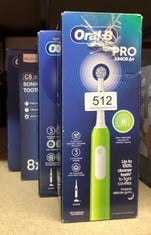 QUANTITY OF HEALTH & BEAUTY ITEMS TO INCLUDE ORAL-B PRO JUNIOR KIDS ELECTRIC TOOTHBRUSH, 1 TOOTHBRUSH HEAD, 3 MODES WITH KID-FRIENDLY SENSITIVE MODE, FOR AGES 6+, 2 PIN UK PLUG, GREEN: LOCATION - D