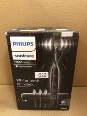 PHILIPS SONICARE 7900 SERIES ELECTRIC TOOTHBRUSH, SONIC TOOTHBRUSH WITH APP, ADVANCED WHITENING, 4 BRUSHING MODES AND 3 INTENSITY LEVELS, PRESSURE SENSOR, CHARGING TRAVEL CASE, BLACK, MODEL HX9631/17