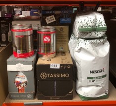 QUANTITY OF FOOD & DRINK ITEMS TO INCLUDE NESCAFÉ BRASILE COFFEE BEANS | 100% ARABICA | SINGLE ORIGIN | FAIRTRADE | 1KG, PACKAGING MAY VARY   SOME MAY BE PAST BEST BEFORE DATE : LOCATION - F