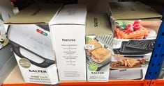 QUANTITY OF KITCHEN & APPLIANCES ITEMS TO INCLUDE SALTER MARBLESTONE HEALTH GRILL – NON-STICK PANINI MAKER, NO OIL NEEDED, FLOATING HINGE FOR LARGER FOODS, AUTOMATIC TEMPERATURE CONTROL, BUILT-IN REM