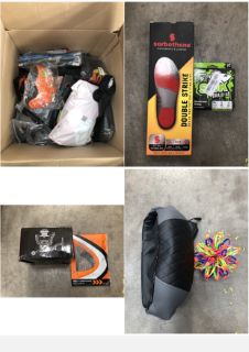 QUANTITY OF ASSORTED SPORTS ITEMS TO INCLUDE RENPHO LUMBAR MASSAGER RECOVERY BELT: LOCATION - MIDDLE FLOOR(COLLECTION OR OPTIONAL DELIVERY AVAILABLE)