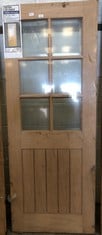 SUFFOLK OAK VENEER INTERIOR CLEAR GLAZED DOOR 1981 X 762 X 35: LOCATION - BACK WALL(COLLECTION OR OPTIONAL DELIVERY AVAILABLE)