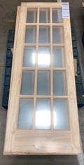 X4 INTERNAL CLEAR PINE SA77 WITH CLEAR GLASS 15 LIGHT DOOR GCPSA726 2040 X 726 X 40 MM: LOCATION - MIDDLE FLOOR(COLLECTION OR OPTIONAL DELIVERY AVAILABLE)