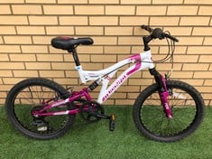 MUDDYFOX RADAR DUAL SUSPENSION KIDS MOUNTAIN BIKE, 10” FRAME, 20” WHEELS, 6 SPEED REVOSHIFT GEARS.: LOCATION - MIDDLE FLOOR(COLLECTION OR OPTIONAL DELIVERY AVAILABLE)