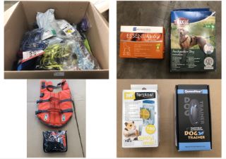 QUANTITY OF ASSORTED PET ITEMS TO INCLUDE PUPPIA DOG HARNESS SIZE XL: LOCATION - LEFT RACK(COLLECTION OR OPTIONAL DELIVERY AVAILABLE)