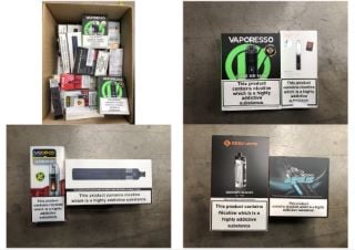 QUANTITY OF ASSORTED VAPES TO INCLOUDE VASPRESSO LUXE XR MAX ID MAY BE REQUIRED - COLLECTION ONLY - LOCATION RIGHT RACK