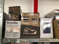 QUANTITY OF KITCHEN & APPLIANCES ITEMS TO INCLUDE BREVILLE DIAMONDXPRESS STEAM IRON | 3100 W | 200G STEAM SHOT | MULTI-DIRECTIONAL DIAMOND CERAMIC SOLEPLATE | 400 ML EASY-FILL WATER TANK WHITE & ROSE