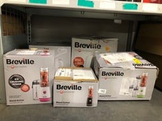 QUANTITY OF KITCHEN & APPLIANCES ITEMS TO INCLUDE BREVILLE BLEND ACTIVE PERSONAL BLENDER & SMOOTHIE MAKER | 350W | 2 PORTABLE BLEND ACTIVE BOTTLES (600ML) | LEAK PROOF LIDS | WHITE & PINK [VBL248]: L