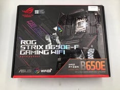 ASUS ROG STRIX B650E-F GAMING WIFI AMD RYZEN AM5 ATX MOTHERBOARD, 12 + 2 POWER STAGES, DDR5, THREE M.2 SLOTS, PCIE 5.0, WIFI 6E, 2.5G LAN, USB 3.2 GEN 2X2 TYPE-C PORT, AND AURA SYNC RGB - RRP £215: L