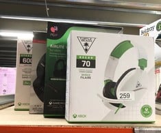 QUANTITY OF TECH & GAMING ITEMS TO INCLUDE TURTLE BEACH RECON 70X WHITE GAMING HEADSET FOR XBOX SERIES X|S, XBOX ONE, PS5, PS4, NINTENDO SWITCH & PC: LOCATION - B