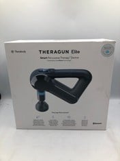 THERAGUN ELITE - HANDHELD ELECTRIC MASSAGE GUN - BLUETOOTH ENABLED PERCUSSION THERAPY DEVICE FOR ATHLETES - POWERFUL DEEP TISSUE MUSCLE MASSAGER WITH QUIET FORCE TECHNOLOGY - 4TH GENERATION - BLACK -