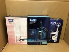 QUANTITY OF HEALTH & BEAUTY ITEMS TO INCLUDE ORAL-B VITALITY PRO ELECTRIC TOOTHBRUSHES ADULTS, 1 HANDLE, 2 TOOTHBRUSH HEADS, 3 BRUSHING MODES INCLUDING SENSITIVE PLUS, 2 PIN UK PLUG, BLUE: LOCATION -