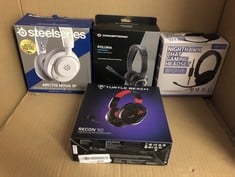 QUANTITY OF TECH & GAMING ITEMS TO INCLUDE STEELSERIES ARCTIS NOVA 1P FOR PLAYSTATION - PS5 GAMING HEADSET - HI-FI DRIVERS - 360Â° SPATIAL AUDIO - AIRWEAVE MEMORY FOAM EAR CUSHIONS - LIGHTWEIGHT - AL