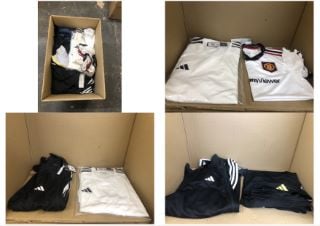 QUANTITY OF CLOTHING & APPAREL ITEMS TO INCLUDE ADIDAS MANCHESTER UNITED UNITED, WOMEN'S JERSEY, 2022/23 SEASON OFFICIAL AWAY: LOCATION - E