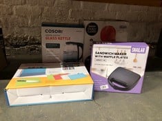 QUANTITY OF KITCHEN & APPLIANCES ITEMS TO INCLUDE SNAILAR WAFFLE MAKER, 2 SLICE NON-STICK WAFFLE IRON, BELGIAN WAFFLE MACHINE WITH INDICATOR LIGHTS, PFOA FREE, PERFECT FOR BREAKFAST AND SNACKS, 750W: