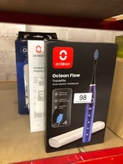 QUANTITY OF HEALTH & BEAUTY ITEMS TO INCLUDE CLEAN SONIC ELECTRIC TOOTHBRUSH TRIVAGO FLOWSET, 180 DAYS BATTERY LIFE, 76000 VPM MOTOR, 5 MODES, WATERPROOF, USB C RECHARGEABLE, 6 REPLACEMENT HEADS & TR