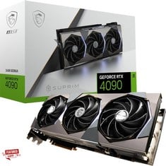 MSI GEFORCE RTX 4090 SUPRIM X 24G GAMING GRAPHICS CARD - 24GB GDDR6X, 2625 MHZ, PCI EXPRESS GEN 4, 384-BIT, 3X DP V 1.4A, HDMI 2.1A , SUPPORTS 4K & 8K HDR  RRP £1799: LOCATION - A RACK