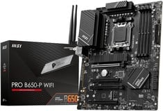 MSI PRO B650-P WIFI MOTHERBOARD, ATX - SUPPORTS AMD RYZEN 7000 SERIES PROCESSORS, AM5 - DDR5 MEMORY BOOST 6400+MHZ/OC, 2 X PCIE 4.0 X16, 2 X M.2 GEN4, WI-FI 6E RRP £272: LOCATION - A RACK