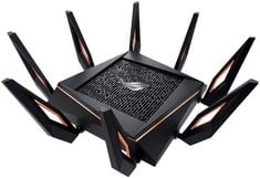 ASUS ROG RAPTURE GT-AX11000 TRI-BAND WIFI 6 EXTENDABLE GAMING ROUTER, 2.5G PORTS, ASUS RANGE BOOST PLUS, TRIPLE-LEVEL GAME ACCELERATION, SUBSCRIPTION-FREE NETWORK SECURITY, AIMESH COMPATIBLE RRP £313