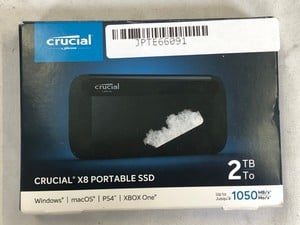 CRUCIAL 2TB X8, TYPE C PORTABLE SSD: MODEL NO CT2000X8SSD9: LOCATION - A