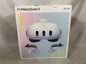 META QUEST 3 128GB V.R HEADSET (RRP - £479): MODEL NO S3A: LOCATION - C