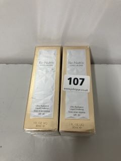 2 X ESTEE LAUDER RE-NUTRIV ULTRA RADIANCE LIQUID MAKEUP SPF20 (SEALED) - TOTAL RRP £210 (611302)