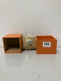 TORY BURCH ROBINSON LADIES GOLD NAVY MINI WATCH DOUBLE WRAP STRAP MODEL: TBW1506 - RRP.£125