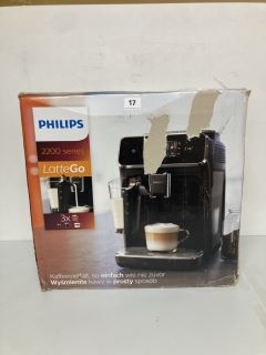 PHILIPS 2200 SERIES LATTE GO COFFEE MACHINE MODEL: EP2236 - RRP £539