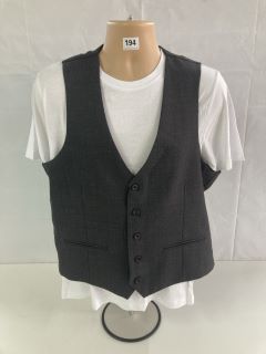 JOHN LEWIS S100 BIRDSEYE REGULAR FIT WAISTCOAT - GREY - SIZE: 42R- RRP.£80 (WAISTCOAT ONLY) (682012)