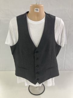 JOHN LEWIS S100 BIRDSEYE REGULAR FIT WAISTCOAT - GREY - SIZE: 42R- RRP.£80 (WAISTCOAT ONLY (682012)