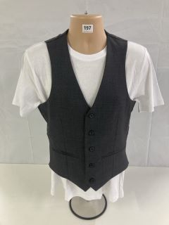 JOHN LEWIS S100 BIRDSEYE REGULAR FIT WAISTCOAT - GREY - SIZE: 36R- RRP.£80 (WAISTCOAT ONLY (682012)