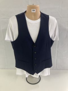 JOHN LEWIS S100 BIRDSEYE REGULAR FIT WAISTCOAT - NAVY - SIZE: 40R- RRP.£80 (WAISTCOAT ONLY (682012)