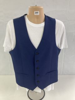 SIMON CARTER WEST END LONDON GRANT WOOL TAILORED FITTED WAISTCOAT - NAVY - SIZE 42R -