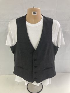 JOHN LEWIS S100 BIRDSEYE REGULAR FIT WAISTCOAT - GREY - SIZE: 42R- RRP.£80 (WAISTCOAT ONLY (682855)