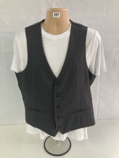 JOHN LEWIS S100 BIRDSEYE REGULAR FIT WAISTCOAT - GREY - SIZE: 42R- RRP.£80 (WAISTCOAT ONLY (682855)