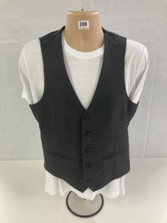 JOHN LEWIS S100 BIRDSEYE REGULAR FIT WAISTCOAT - GREY - SIZE: 38R- RRP.£80 (WAISTCOAT ONLY (682855)