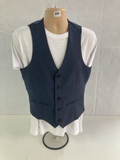 JOHN LEWIS S100 BIRDSEYE REGULAR FIT WAISTCOAT - BLUE - SIZE: 36R- RRP.£80 (WAISTCOAT ONLY (682855)