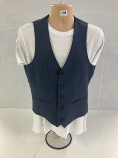 JOHN LEWIS S100 BIRDSEYE REGULAR FIT WAISTCOAT - BLUE - SIZE: 36R- RRP.£80 (WAISTCOAT ONLY (682855)