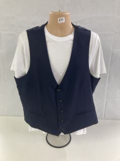 JOHN LEWIS S100 BIRDSEYE REGULAR FIT WAISTCOAT - NAVY - SIZE: 48R- RRP.£80 (WAISTCOAT ONLY (682855)