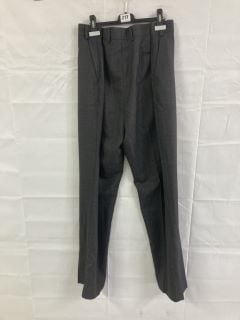 JOHN LEWIS S100 BIRDSEYE REGULAR FIT SUIT TROUSERS - GREY - SIZE: 42L - RRP.£90 (682855)